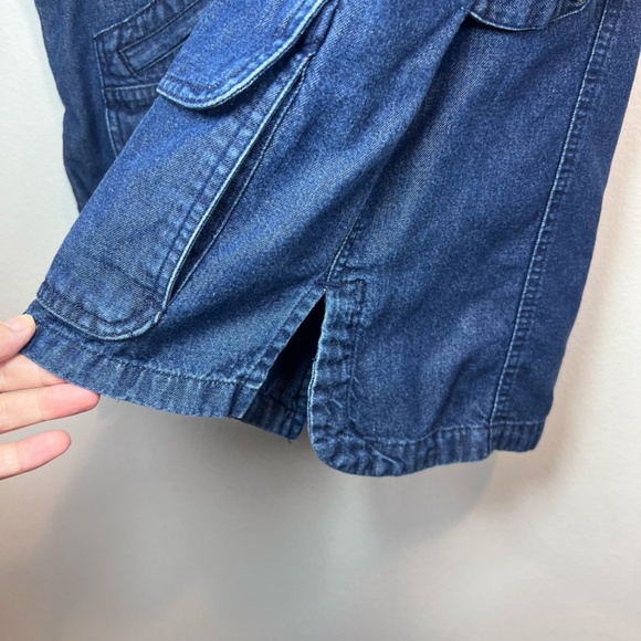 TravelSmith Women's Utility Vest Blue Denim Buttons Pockets Fishing Hiking Large - Picture 8 of 16